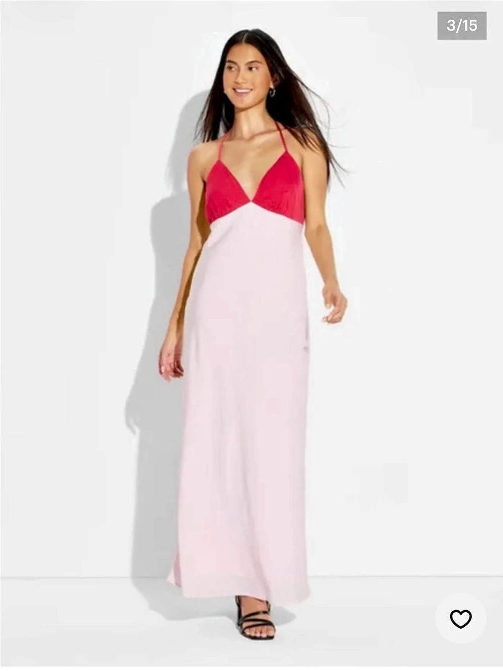 Nine West Colorblock Halter Maxi Dress Size Small